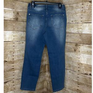 MID-RISE DISTRESSED CROPPED STRAIGHT EVERYDAY WEAR CASUAL CLASSIC STRETCH JEANS